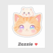 Kitten & Hamster Sticker | Happy Duo Friends (Blatt)