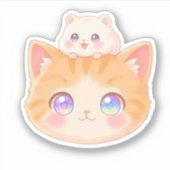Kitten & Hamster Sticker | Happy Duo Friends (Vorderseite)