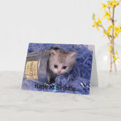 Kitten Happy 1. Geburtstag Karte (Gelbe Blume)