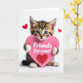 Kitten Heart Fur Ever Friends Card Karte (Gelbe Blume)