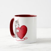 Kitten Heart Sweatshirt, Kitten with Yarn Heart Tasse (Vorderseite Links)