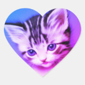 Kitten Herz-Aufkleber (Vorderseite)