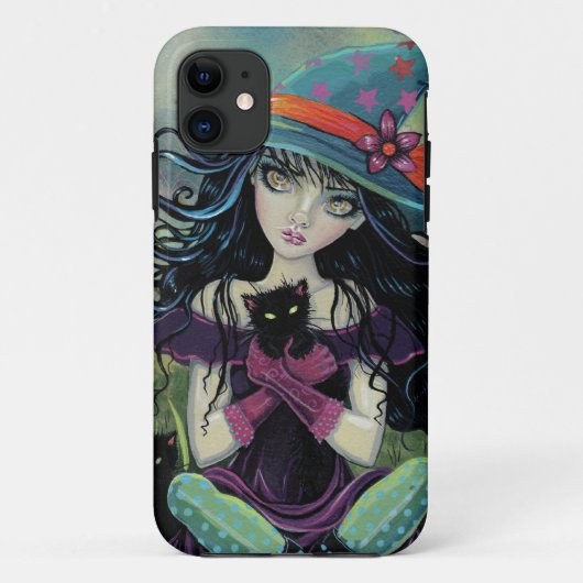 Kitten Hexe Halloween Fantasy Kunst iPhone 5 Hülle (Rückseite)