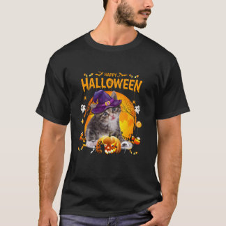 Kitten Hexenkürbis Halloween Girls Women Men Cat T-Shirt