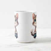 Kitten Holding Game Controller Smiling Gamer Cat Kaffeetasse (Mittel)