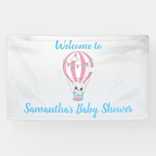 Kitten Hot Air Ballon Babydusche Banner