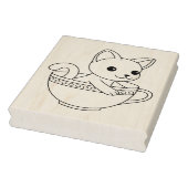 Kitten im Cup - Katze in einer Teacup-Farbseite Gummistempel (Stempel)