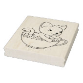Kitten im Cup - Katze in einer Teacup-Farbseite Gummistempel (Stempel)