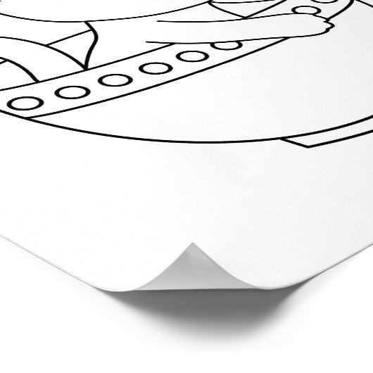 Kitten im Cup - Katze in einer Teacup-Farbseite Poster (Ecke)