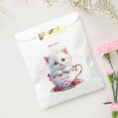 Kitten im Cup Pink-Blume bevorzugen Taschen Geschenktütchen (Versiegelt)
