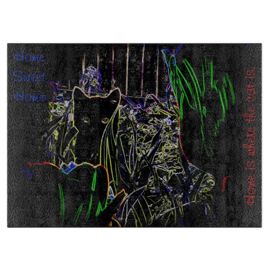 Kitten im Neon Garden-Glass Cutting Board Schneidebrett (Vorderseite)