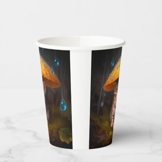 Kitten im Regen Pappbecher (Links)