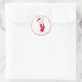 Kitten im WeihnachtsStrumpf Runder Aufkleber (Tasche)