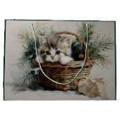 Kitten in a Basket Große Geschenktüte (Rückseite)