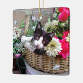 Kitten in a Basket Keramikornament (Links)