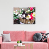 Kitten in a Basket Leinwanddruck (Insitu (Wohnzimmer))