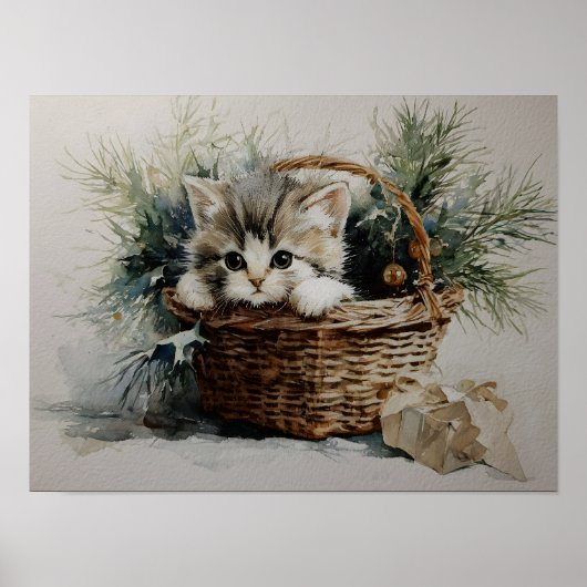 Kitten in a Basket Poster (Vorne)