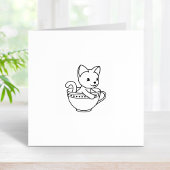 Kitten in a Cup - Katze in einem Teacup 2 Gummistempel