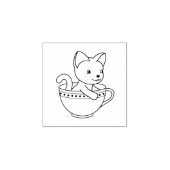 Kitten in a Cup - Katze in einem Teacup 2 Gummistempel