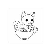 Kitten in a Cup - Katze in einem Teacup Gummistempel (Prägung)