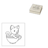 Kitten in a Cup - Katze in einem Teacup Gummistempel (Stempel)