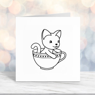 Kitten in a Cup - Katze in einem Teacup Permastempel