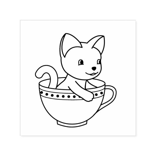 Kitten in a Cup - Katze in einem Teacup Permastempel (Design)