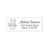 Kitten in a Cup - Katze in einer Teacup-Adresse Gummistempel (Prägung)