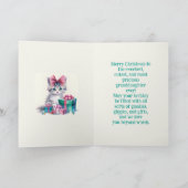 KITTEN IN BOW GRANDAUGHTER CHRISTMAS CARD DANKESKARTE (Innenseite)