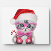 Kitten in Christmas hat Fotoplatte (Vorderseite)