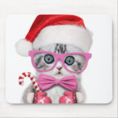 Kitten in Christmas hat Mousepad (Vorne)