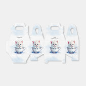 Kitten in Cup Blue Flowers Gefälligkeitsbox Geschenkschachtel (Ungefaltet)
