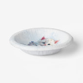 Kitten in Cup Blue Flowers Papierschale Pappteller (Gewinkelt)