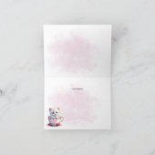 Kitten in Cup Pink Blume Danke Karte (Innenseite)
