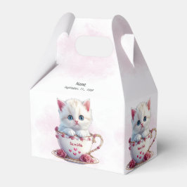 Kitten in Cup Pink Blume Gefälligkeitsbox Geschenkschachtel