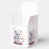 Kitten in Cup Pink Blume Gefälligkeitsbox Geschenkschachtel (Geöffnet)