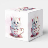 Kitten in Cup Pink Blume Gefälligkeitsbox Geschenkschachtel (Rückseite)
