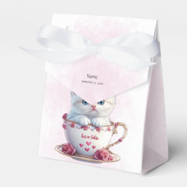 Kitten in Cup Pink Blume Gefälligkeitsbox Geschenkschachtel