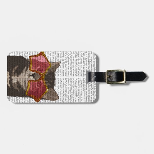 Kitten in der Star-Sonnenbrille Gepäckanhänger (Vorderseite horizontal)