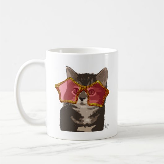Kitten in der Star-Sonnenbrille Kaffeetasse (Links)