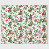 Kitten in der Weihnachtsmannmütze Persönliche Beze Geschenkpapier (Flach)