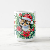 Kitten in der Weihnachtsmannmütze Weihnachten Wass Kaffeetasse (Mittel)