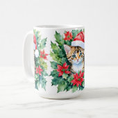 Kitten in der Weihnachtsmannmütze Weihnachten Wass Kaffeetasse (Vorderseite Links)