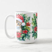 Kitten in der Weihnachtsmannmütze Weihnachten Wass Kaffeetasse (Links)