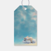 Kitten in der Wolkendusche Geschenkanhänger (Rückseite)