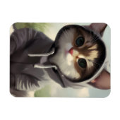 Kitten in einem Hoodie Magnet (Horizontal)