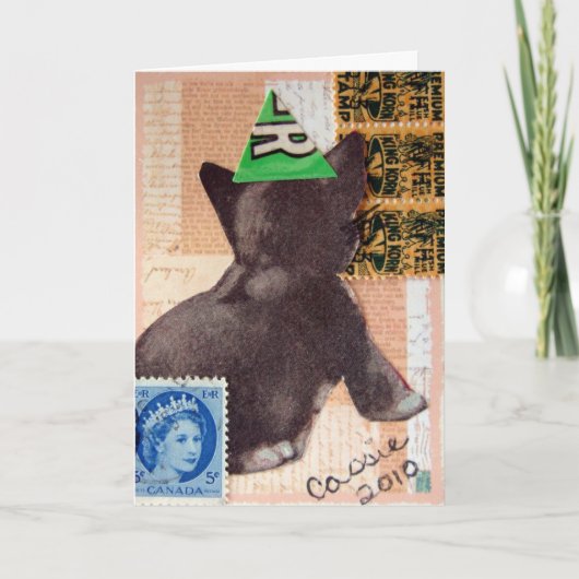 Kitten in einem Party Karte (Vorderseite)