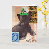 Kitten in einem Party Karte (Gelbe Blume)