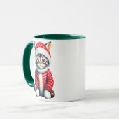 Kitten in einem rot-weißen Weihnachtskraut Tasse (Vorderseite Links)