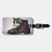 Kitten in einem Schuhwerk Gepäckanhänger (Vorderseite horizontal)